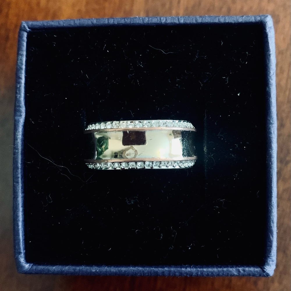 Swarovski Rose Gold Ladies Band Ring.  Size 6.